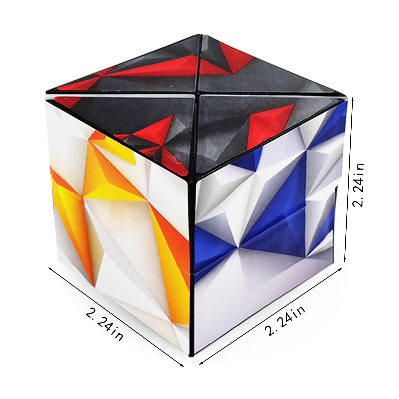 Magic Cube 2 in 1 Set Puzzle Brain Teasers Toy Geometric Brain Teaser Puzzles Geometry 3D Logic IQ Games Puzzle Cubes for Kids and Adults (Diamond)