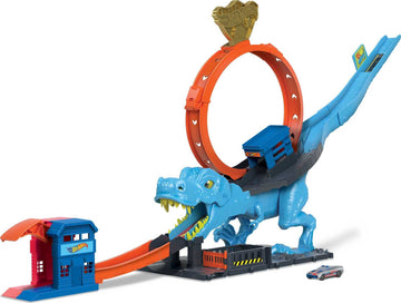 Hot Wheels City T-Rex Chomp Down Track Set & 1 Toy Car
