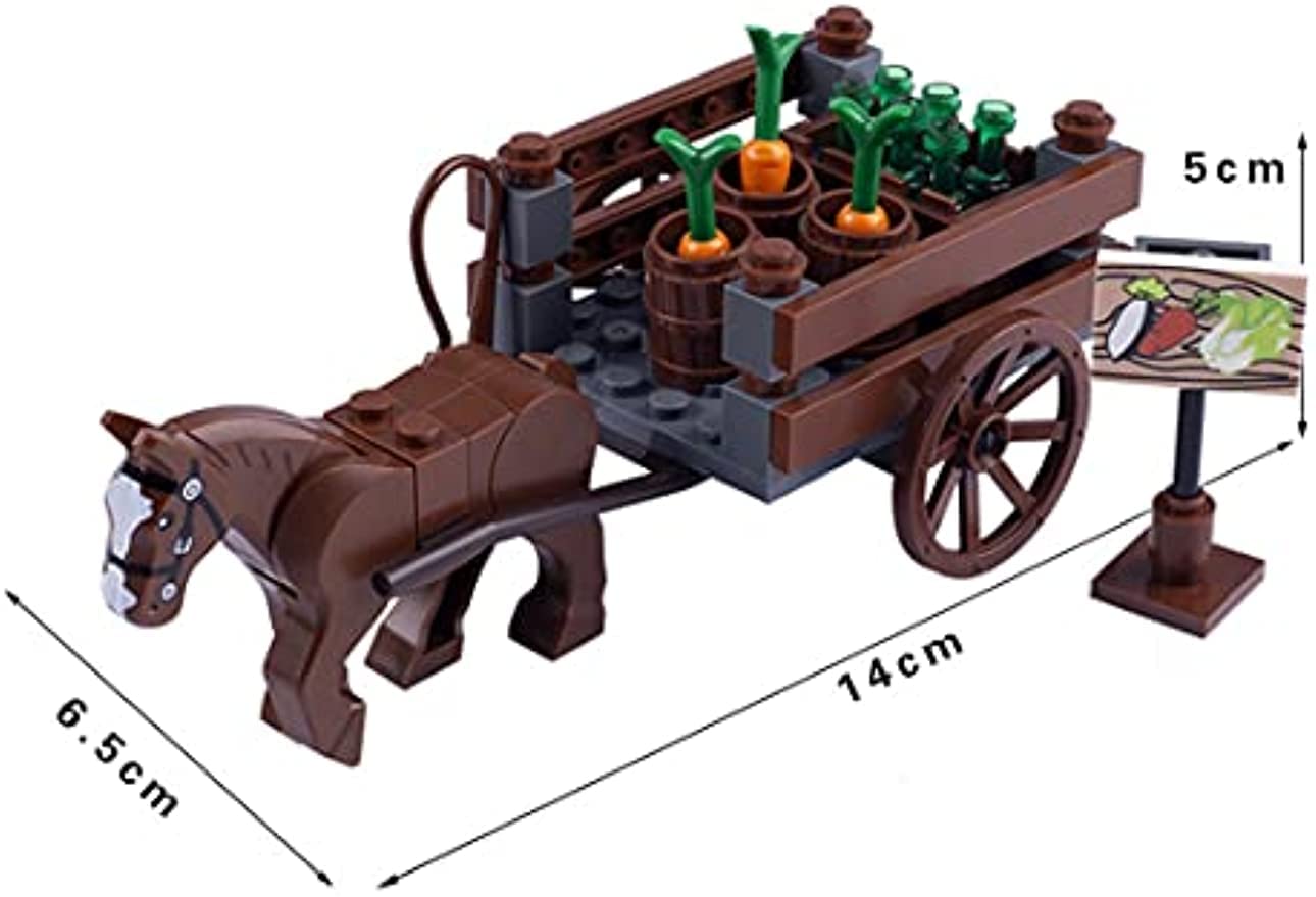 JOMIOD Medieval Figures Carriage Building Kit - Medieval Style War Horse Set Building Blocks - Carriage Chariot Bricks Model for Minifigures
