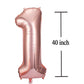 Rose Gold 16 Number Balloons Big Giant Jumbo Large Number 16 Foil Mylar Balloons for Girl Boy Men Sweet 16th Birthday Party Supplies 16 Anniversary