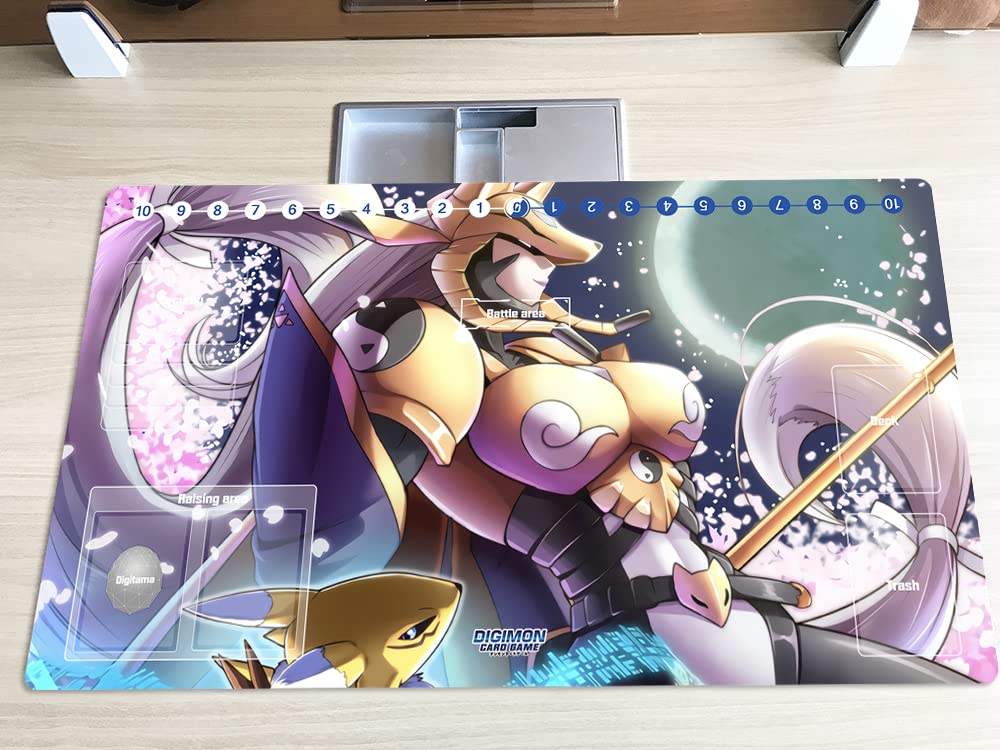 Mlikemat New DTCG Duel Playmat Digimon Diaboromon Trading Card Game TCG CCG Mat Pad + Free Bag (ZD002-453-SM)