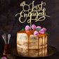 Sodasos Gold Just Engaged Cake Topper for Engagement Party Decorations