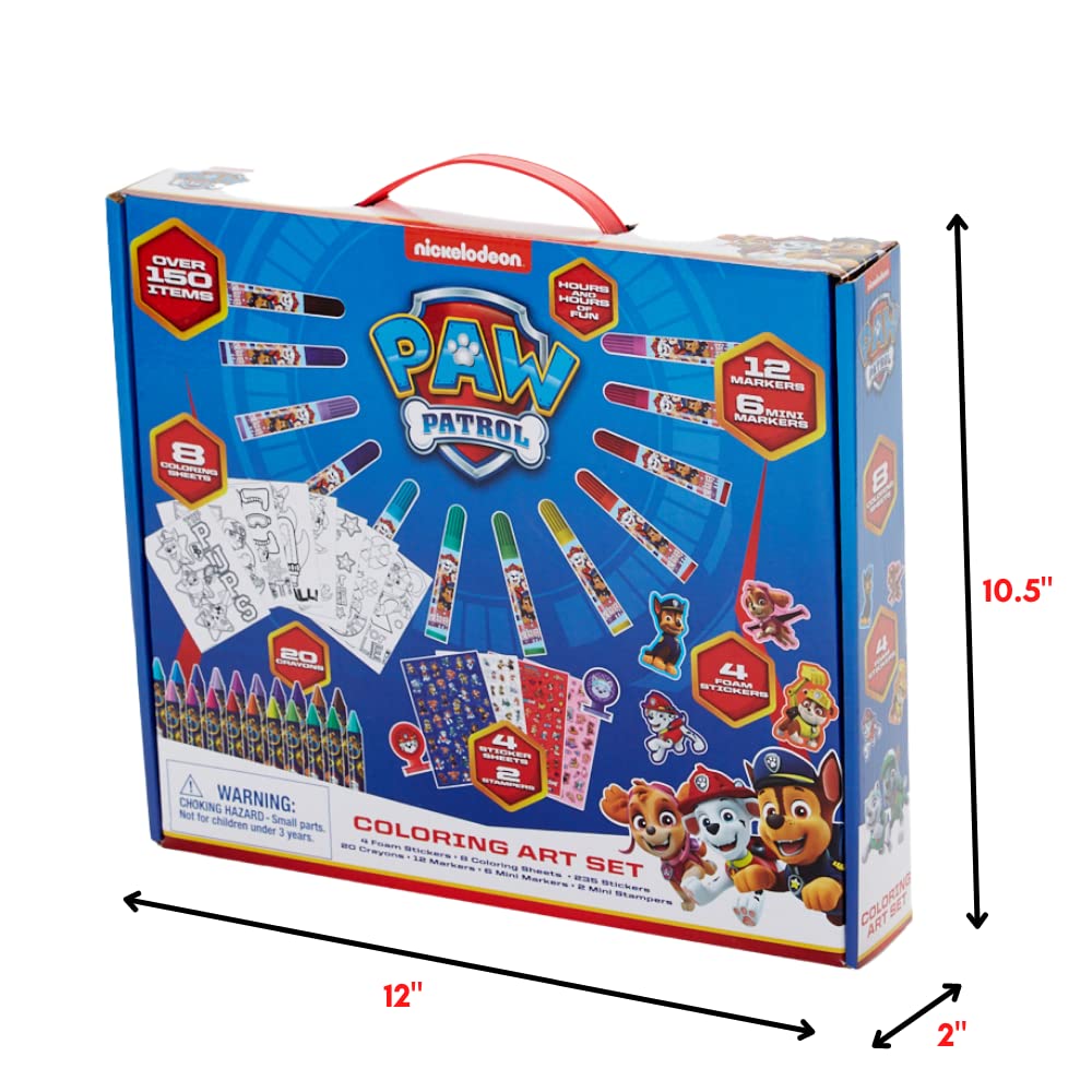 Innovative Designs Nickelodeon Paw Patrol Coloring Art Set for Kids with Stickers and Stampers, 150+ Pieces