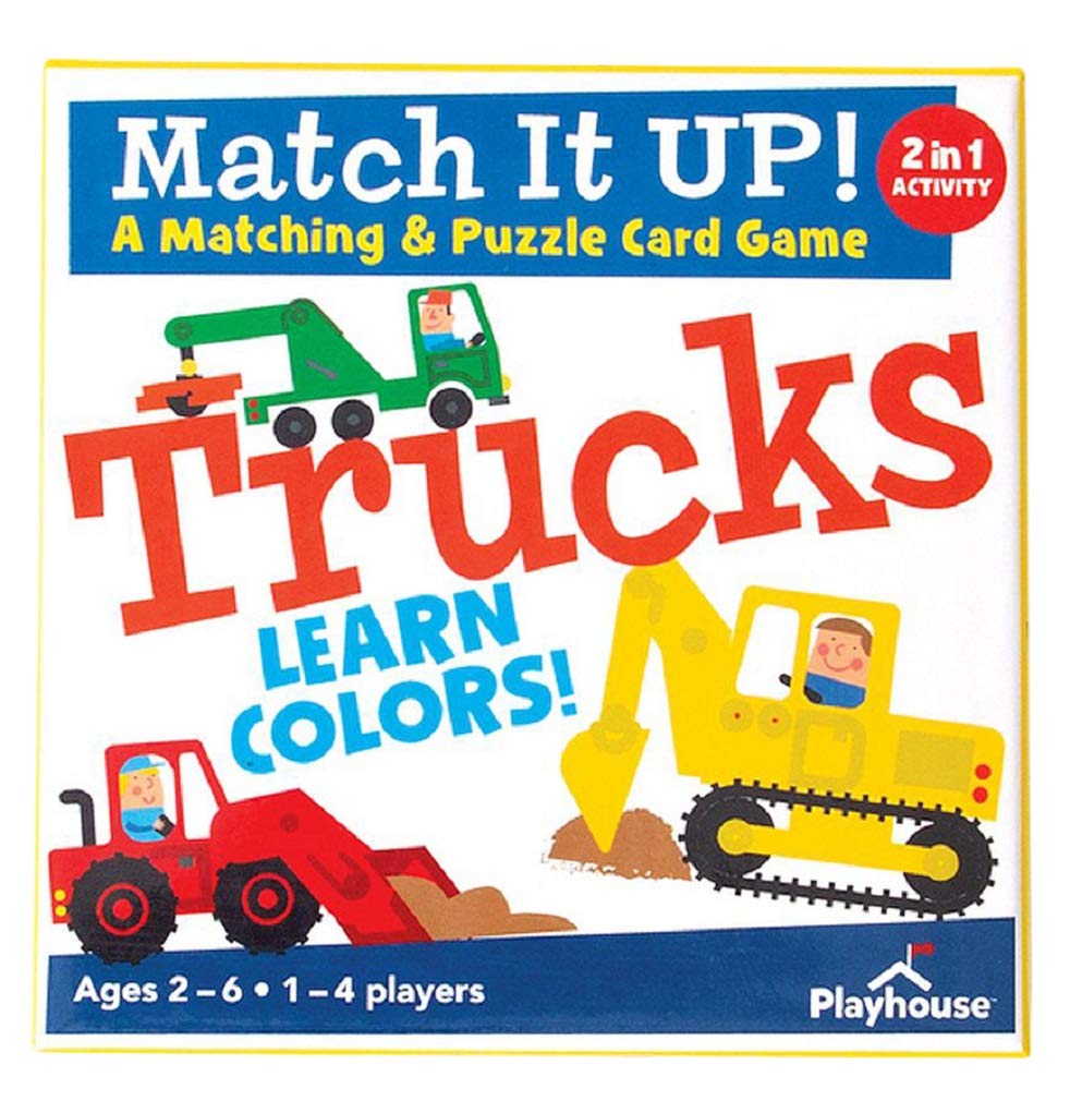 Playhouse Match it UP! Trucks Preschool Color Matching & Puzzle Card Game for Kids