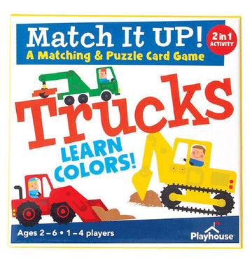 Playhouse Match it UP! Trucks Preschool Color Matching & Puzzle Card Game for Kids