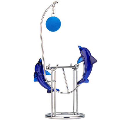 Sunnytech Dolphins Kinetic Art Balancing Decompression Decompressive Science Psychology Home Office Decor Desk Decor (WJ121 HL04 Dolphins Toy)