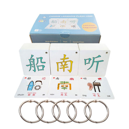 LELEYU Hieroglyphic Pictograph Symbols Chinese Alphabet Learning Color Flash Memory Cards Mandarin Simplified Character Edition,Pinyin and Stroke
