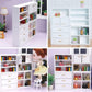 EatingBiting 1:12 Dollhouse White Miniature Furniture Accessories Wooden Cabinet Cupboard Closet Various Styles of Furniture 4 Part Set Arbitrary