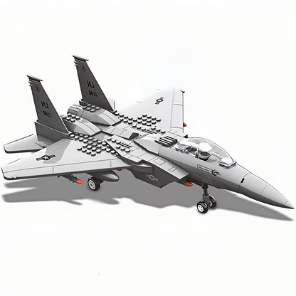 Military F-15 Eagle Fighter Jet Compatible with Lego, 270 Pieces Toy Plane for Kids 10+ and Adults, Army Airplane Toys for Military Fans