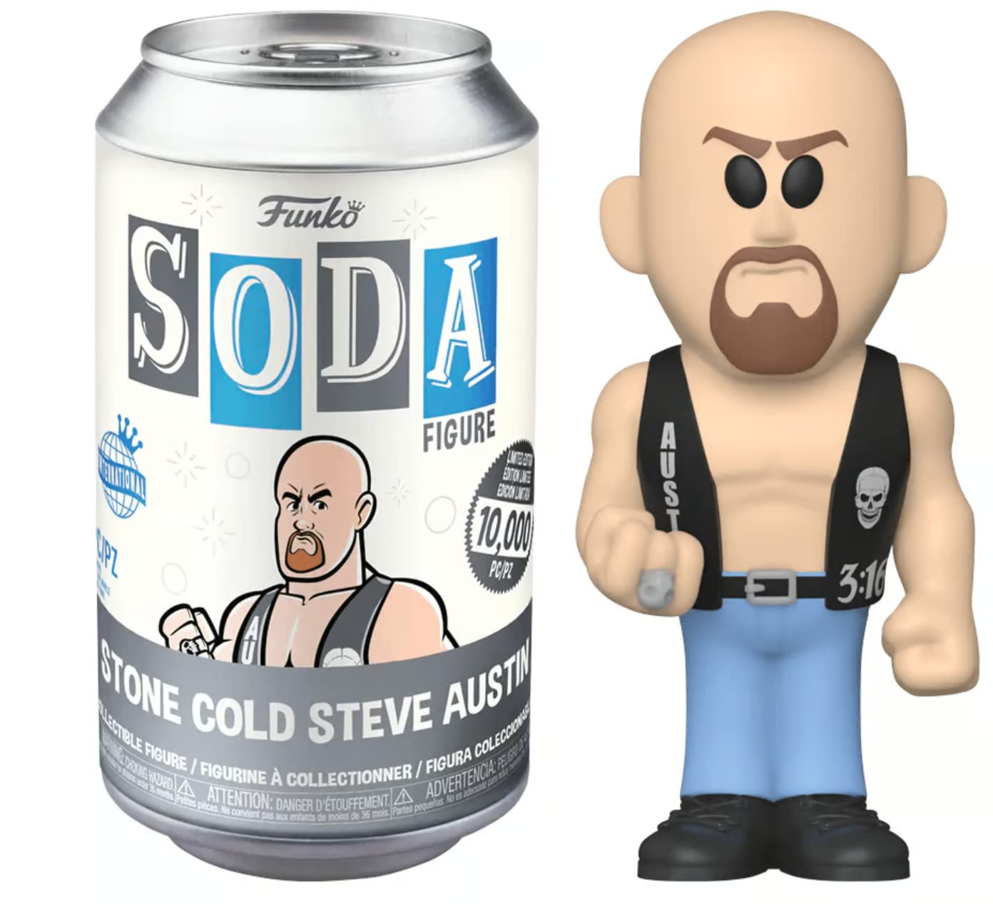 Funko Vinyl Soda: WWE Stone Cold Steve Austin Figure - Collectible Soda Can and Vinyl Toy