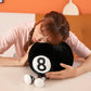 Xshelley 12.6 inch Billiard 8 Ball Plush Toy Pillow-3D Black 8 Billiard Ball Throw Pillow-Black Circle Pillow Plush Stuffed Billiards Decoration Gifts