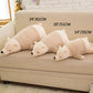 MMTTAO Stuffed Polar Bear Animal Plush Toy 14 Inch Small White Sleeping Bear Animal Stuff Soft Plushies Cute Dolls Collection Huggable Pillow Cushion