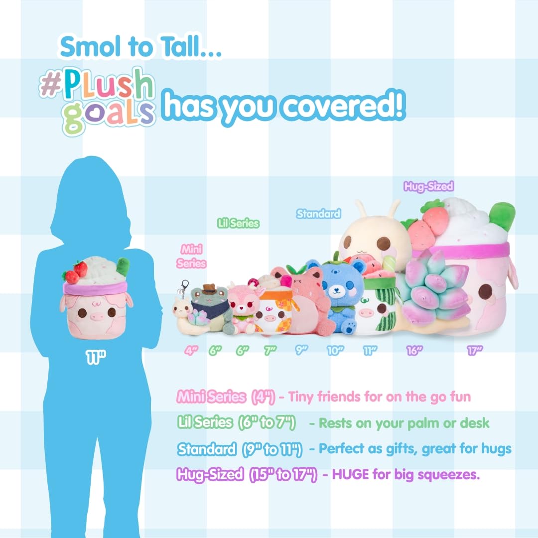 Cuddle Barn PlushGoals - Strawberry Mooshake Cute Kawaii Cow Stuffed Animal - Super Soft Squishy Milkshake Dessert Scented Collectible Toy Drink