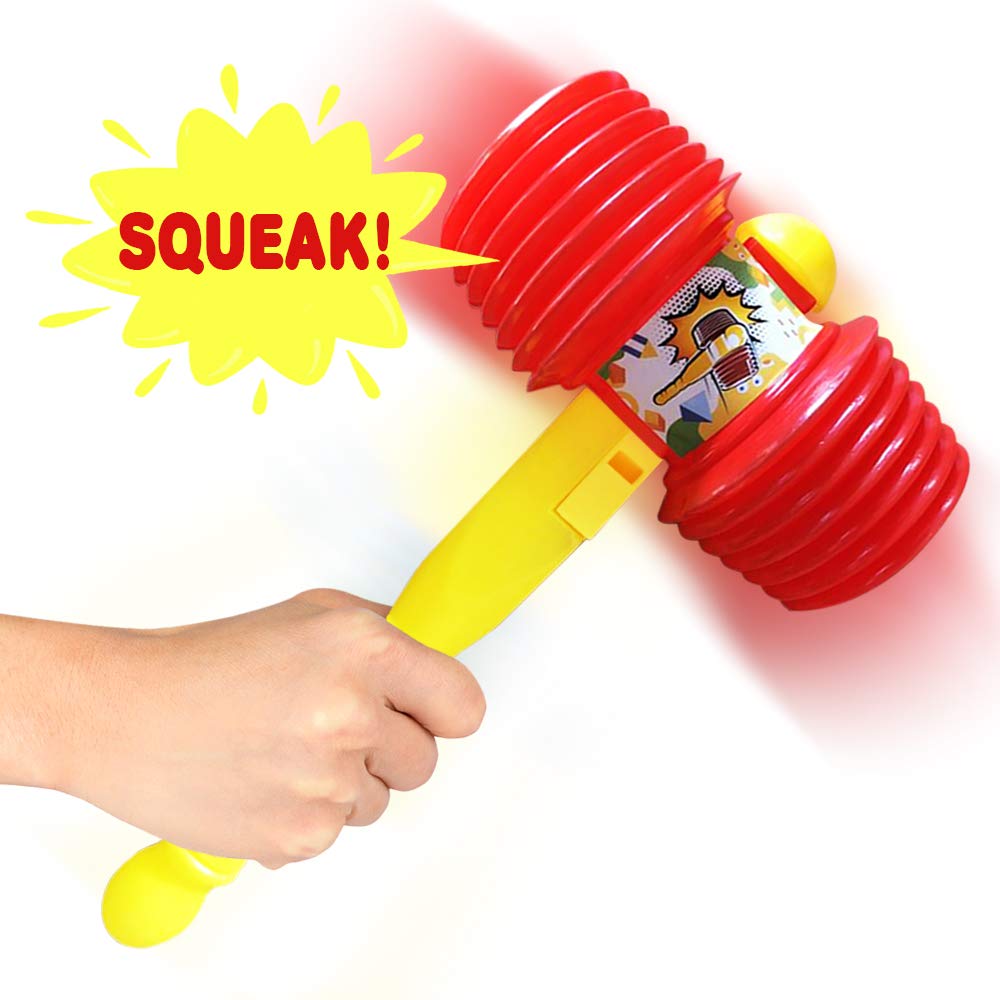 ArtCreativity Giant Squeaky Hammer for Kids - Jumbo 14 Inch Squeaking Toy, Perfect for Clown, Carnival & Circus Party Favors - Fun Gift for Boys