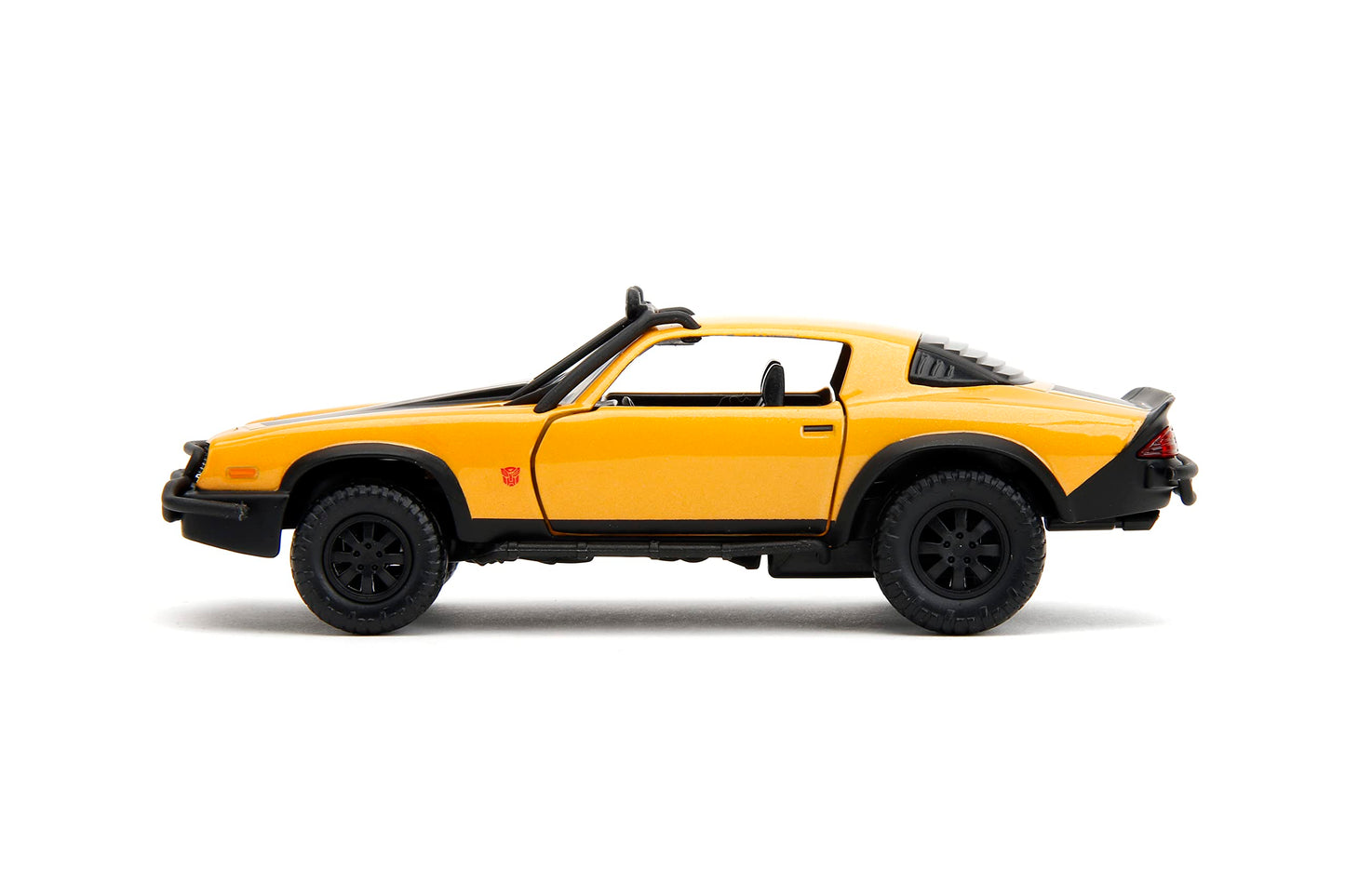 Jada Transformers Rise of The Beast 1:32 1977 Chevy Camaro Bumblebee w/Robot On Chassis Die-Cast Car, Toys for Kids and Adults