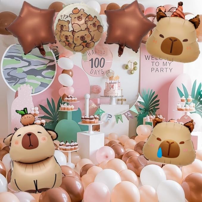 YYLCNLYY 7PCS 24" Capybara Foil Balloons Baby Shower,Birthday Party Decor