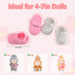 Cute Doll Shoes for Labubu, Premium Doll Shoes for 4-7in Dolls, Compatible with Labubu Doll Clothing & Outfits, 2 Pair of Clog Shoes(Pink and White)