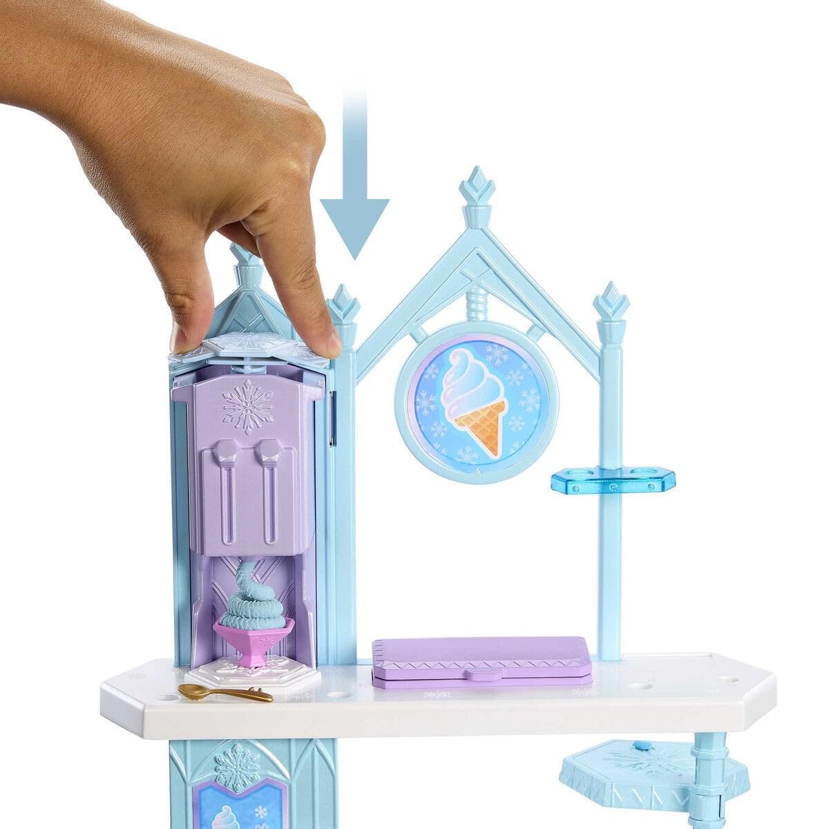 Mattel Disney Frozen Dessert Playset with Elsa Fashion Doll, Olaf Figure, 2 Dough Colors & 10+ Play Pieces, Inspired by the Movie