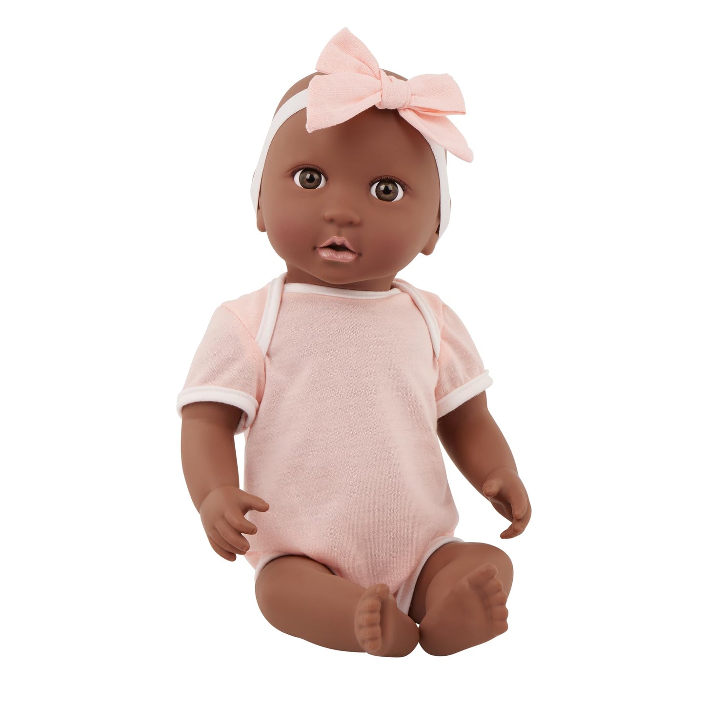 LullaBaby - 14-Inch Realistic Baby Doll - Floral Swaddle & Pink Bow Headband - Hazel Eyes & Warm Skintone - Pretend Play 2+ Years- Baby Doll & Floral