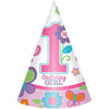 Party Cone Hats | 1st Birthday Girl | Flowers and Butterflies Collection