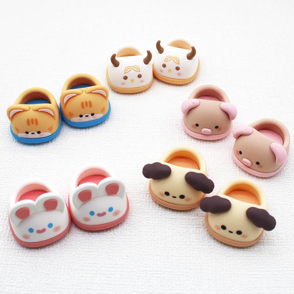 niannyyhouse 20cm Plush Doll Accessories Rabbit Panda Shoes 8in Soft Stuffed Plush Toy Dress Up (a5)
