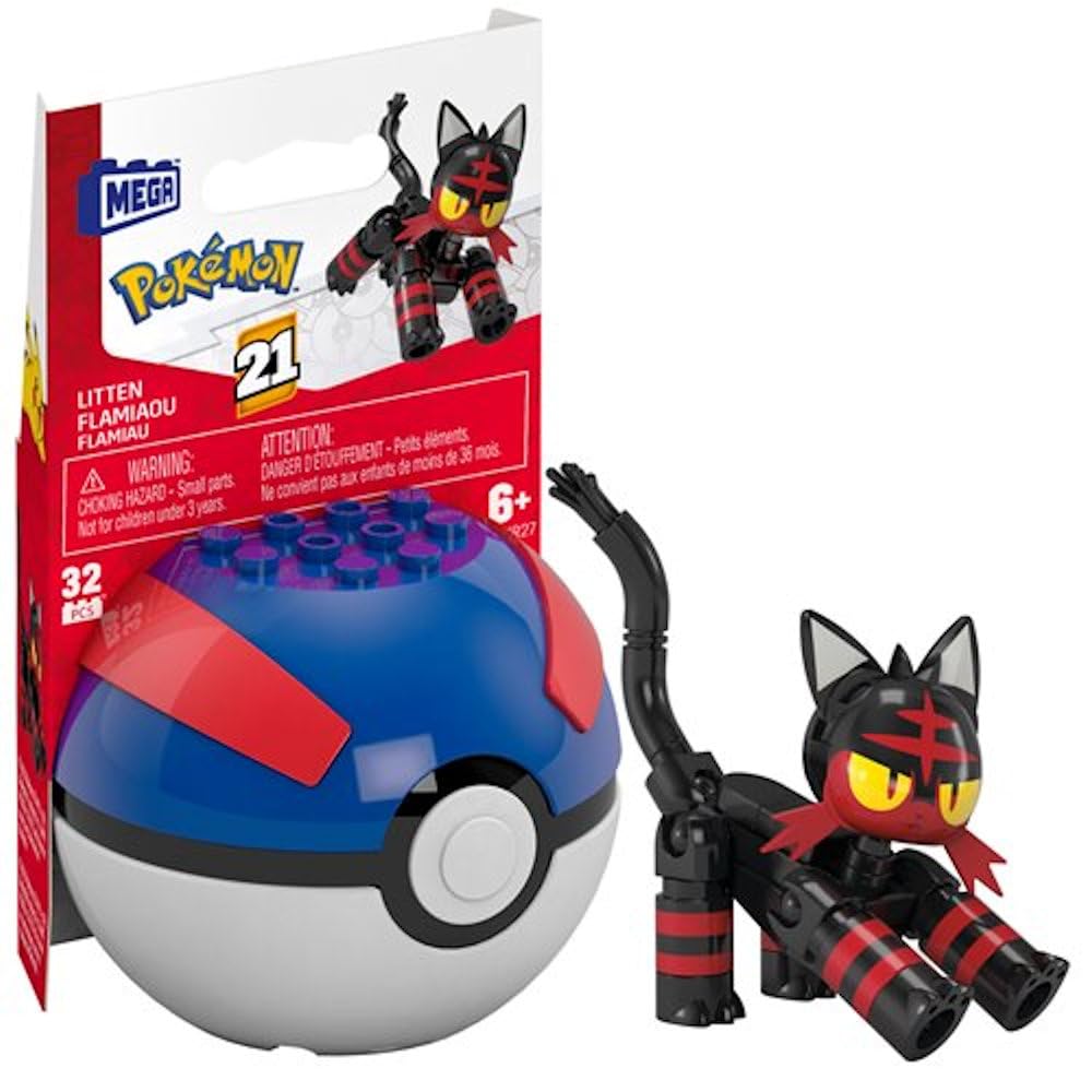Mega Construx Pokemon Pokeball Collection, Series 21, Set of 6 Different Balls with Character Figures, Ages 6+ FPM00-963M