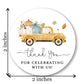 2-Inch Round Pumpkin Thank You Favor Stickers - Set of 40 (Yellow Truck)