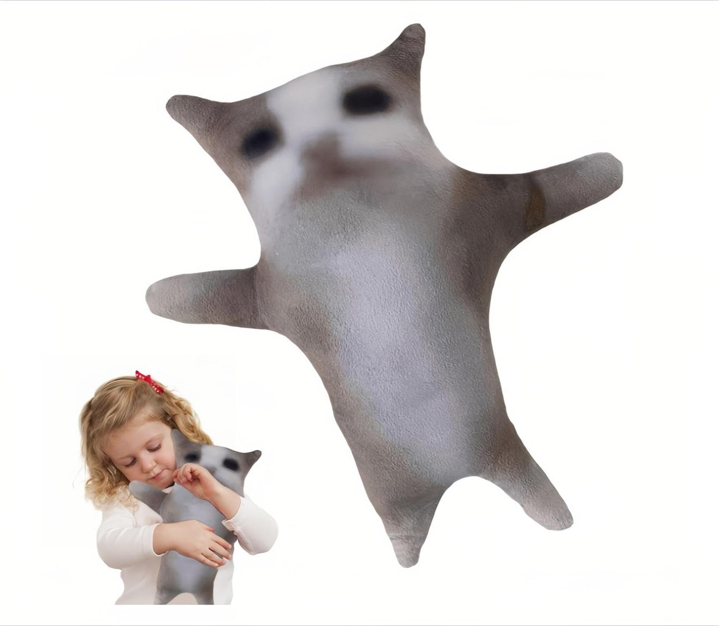 HWHXCZYH Cat Plush-Toy - 30 Cm, Grey,Cute- Stuffed Animal - Adorable Anime Design - Soft and Cuddly Perfect Christmas, Halloween, or New Year's Gift
