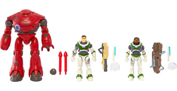 Mattel Disney Pixar Lightyear Set with 3 Action Figures, Space Rangers vs Robots Clash Pack with Buzz Lightyear, Izzy Hawthorne & Zyclops, 5-inch