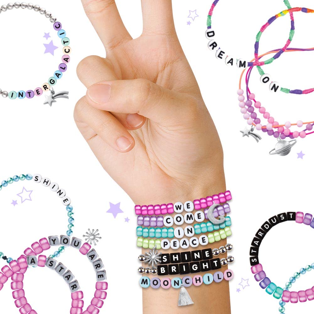 Fashion Angels Galaxy Bead Super Bracelet Making Activity Kit, Over 2,000 Beads, Organizer Keeper Case, Comes with Alphabet Beads, Pearlescent