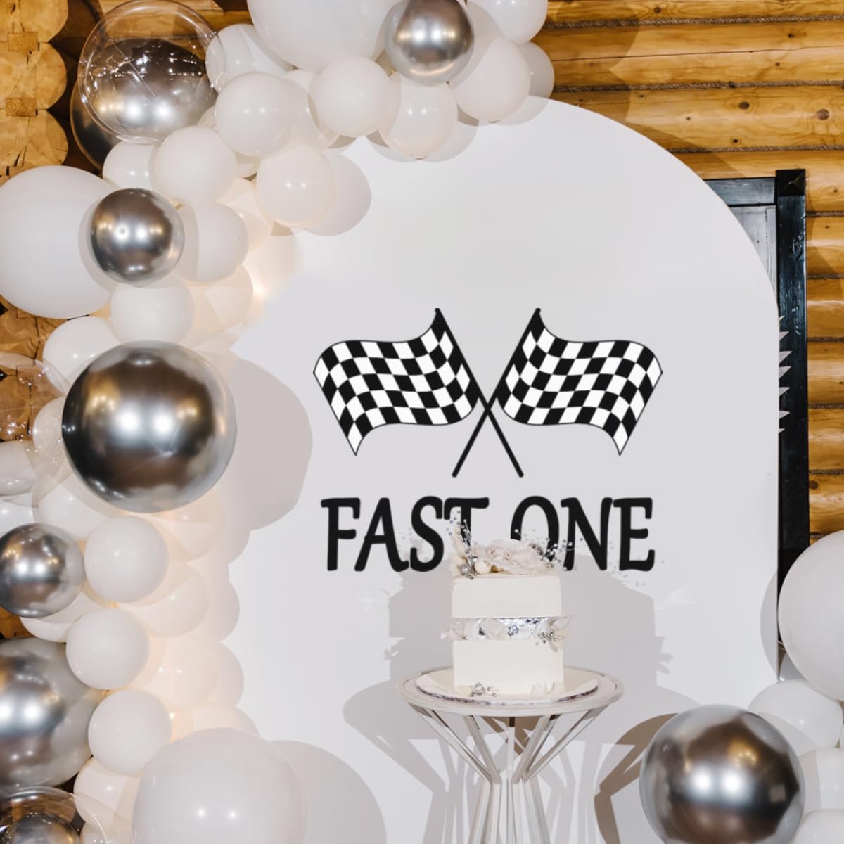 Fast One Party Decal Signl - Race Car 1st Birthday Decorations for Party Balloon Arch,First Birthday Party Backdrop Sticker,Little Boy (Fast One)