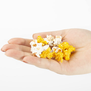 Hiawbon 30 Pcs Artificial Popcorn Miniature Resin Popcorns Handicraft Accessories for DIY Mini House Kitchen Bracelets Ecklace Earring Key Chain