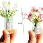 Miniature Flower in Vase Dollhouse Mini Jasmine Flowers Handmade Easily Matched Dollhouse Flower Vase Set Model Decor for 1:6 or1:8 Scale Micro