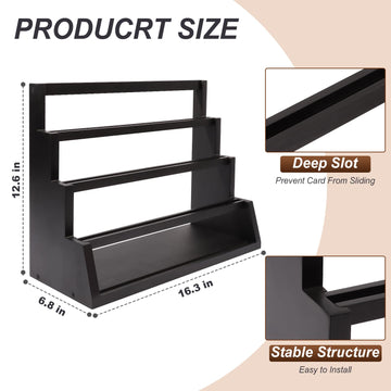 MCAEFER ZHCY 4-Tier Graded Trading Baseball Football Sports Card Display Case,Wooden Card Display Stand,Exquisite Trading Card Display for Card Game