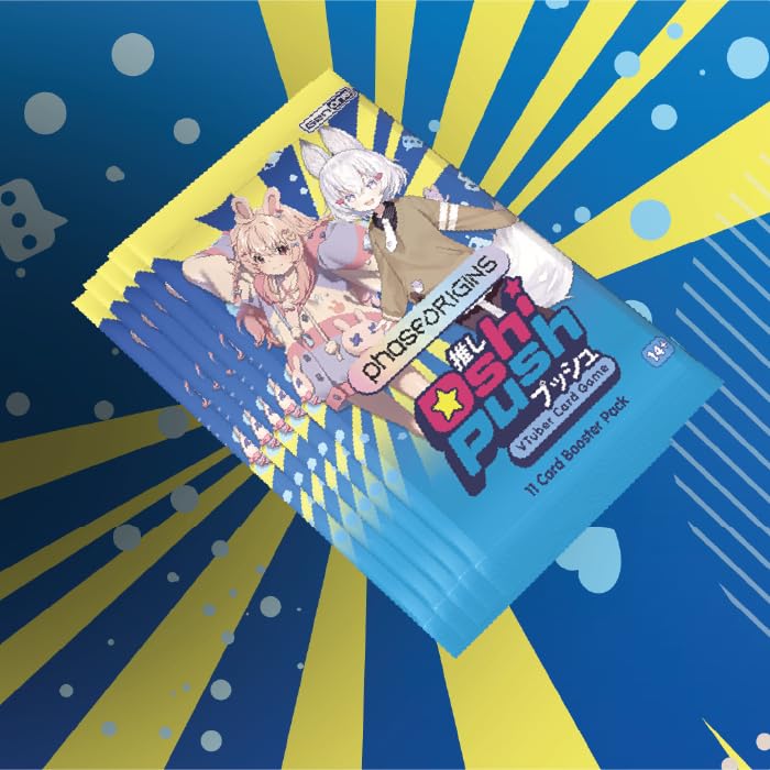 Japanime Games Oshi Push: Phase Origins 5 Pack Bundle | Phase Connect Vtubing Trading Card Game TCG | Designed by Justin Gary Known for Ascencion |