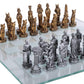 Pacific Giftware Romans vs Egyptians Chess Set with Glass Board - Historical Themed Collectible Game Set