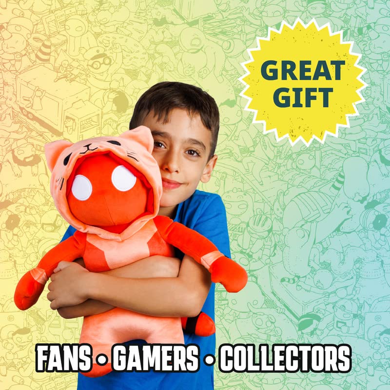 Gang Beasts 16" Stretchy Plush - Red Cat - Cute, Huggable, Collectible Toy Figure