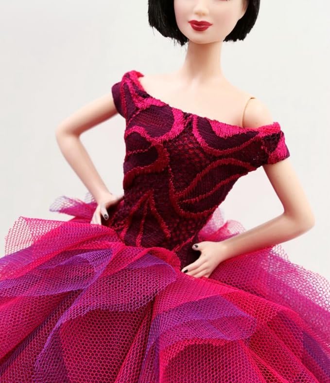 Cora Gu Handmade Fuchsia Dress Fit 12 inch Doll and Doll Not Included