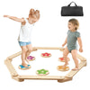 VEVOR Balance Beam Stepping Stones, 6 PCS Wooden Toddler Balance Boards, Montessori Toy for Kids 3-6, Build Coordination and Gross Motor Skills