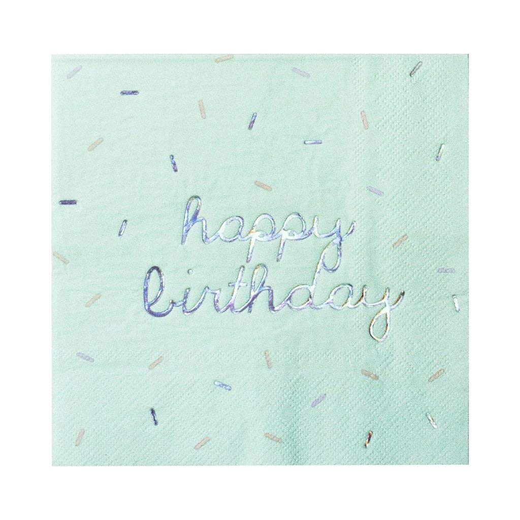 Harlow & Grey Sprinkles - Happy Birthday Napkins, 24 Napkin, Multi-Color Pack, Birthday, Kids Party, Baby’s Birthday - Disposable Paper Napkins