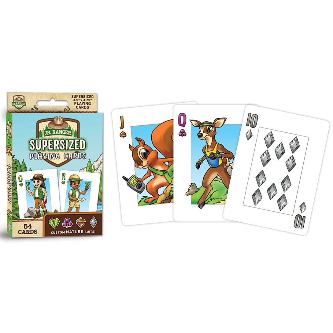 MasterPieces Licensed Kids Games - Jr Ranger - Supersized Playing Cards Games for Kids & Family, Laugh and Learn