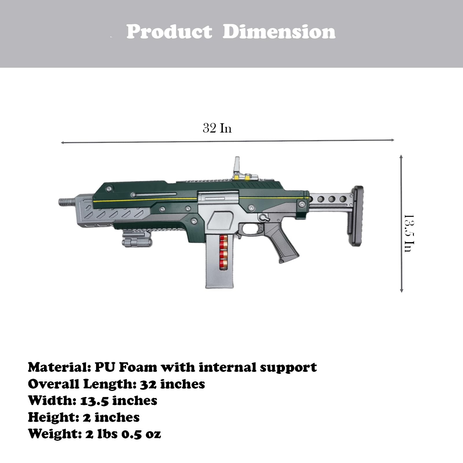 Breaker Foam Shotgun - 32" PU Prop Gun for Cosplay, Halloween, and Display - High-Detail Lightweight Replica for Fans & Collectors