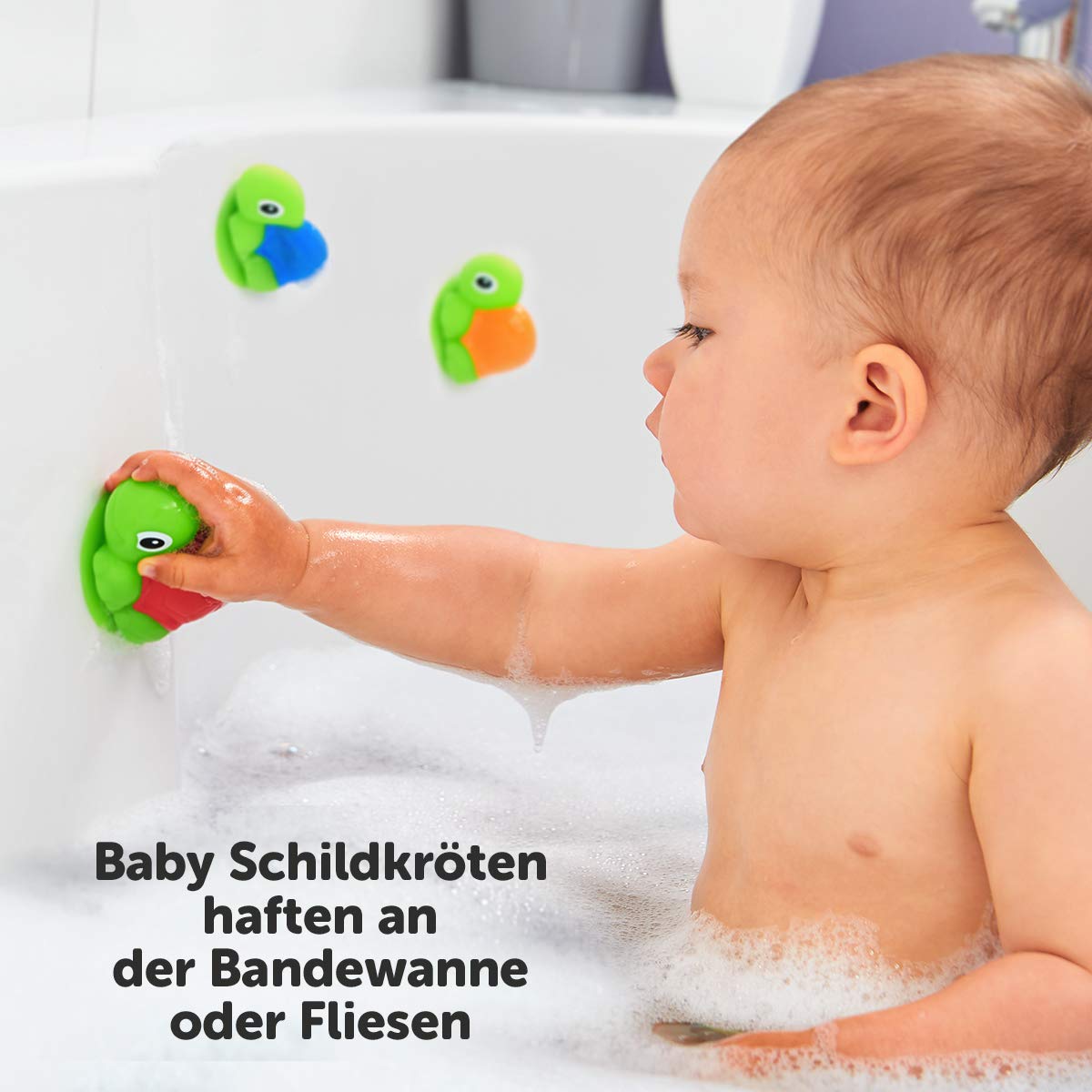 TOMY Toomies Turtle Tots | Shape Sorting Suction Squirters Bath Toy | Baby Bath Toy for Boys & Girls Aged 1, 2,3+ Year Olds