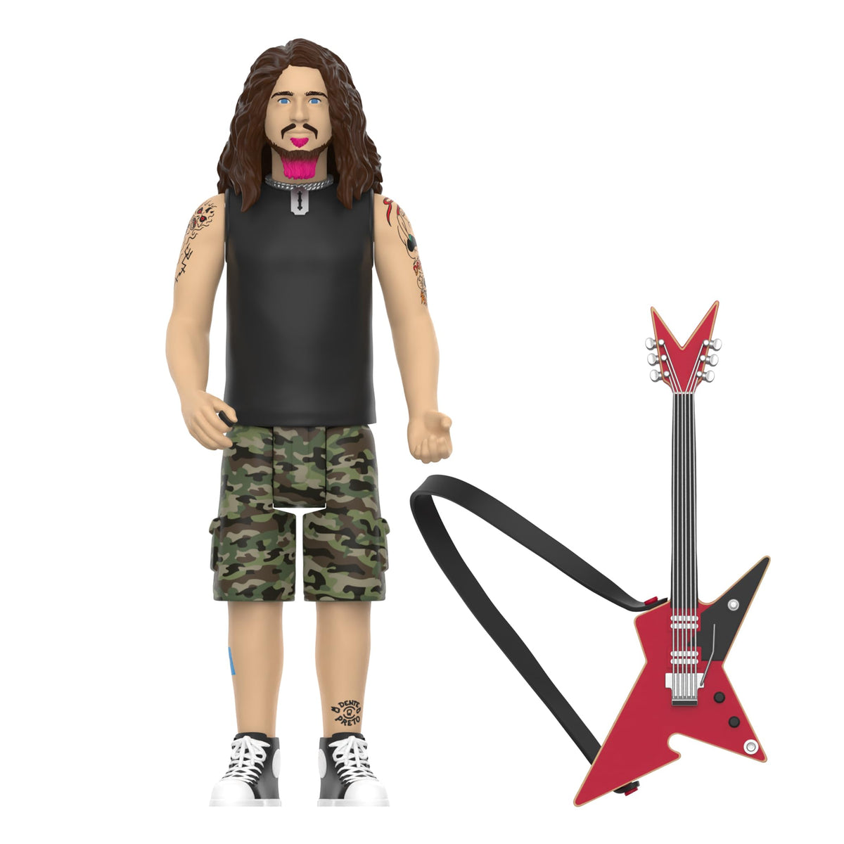 Super7 Reaction Figure Dimebag Darrell (Culprit) - 3.75" Dimebag Darrell Action Figure with Accessory - Classic Heavy Metal Collectibles and Retro