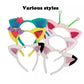 Atvscay 4pcs Plush Cat Ears Headbands, Dollhouse Birthday Party Accessories, Glitter Cartoon Kitty Headwear For Girls Halloween Supplies (4PCS Plush)