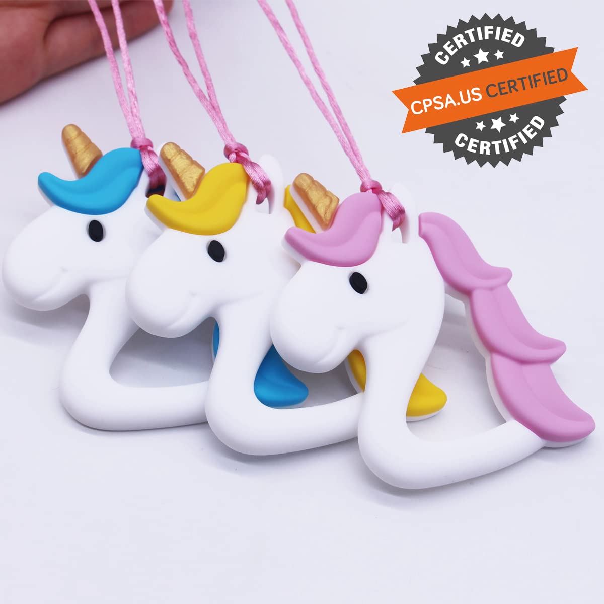 Xtra Tough Chew Necklace for Kids Girls - Chewing Necklace Teething Necklace Teether Necklace Chew Toys Teething Toys - Designed for Chewing, Autism