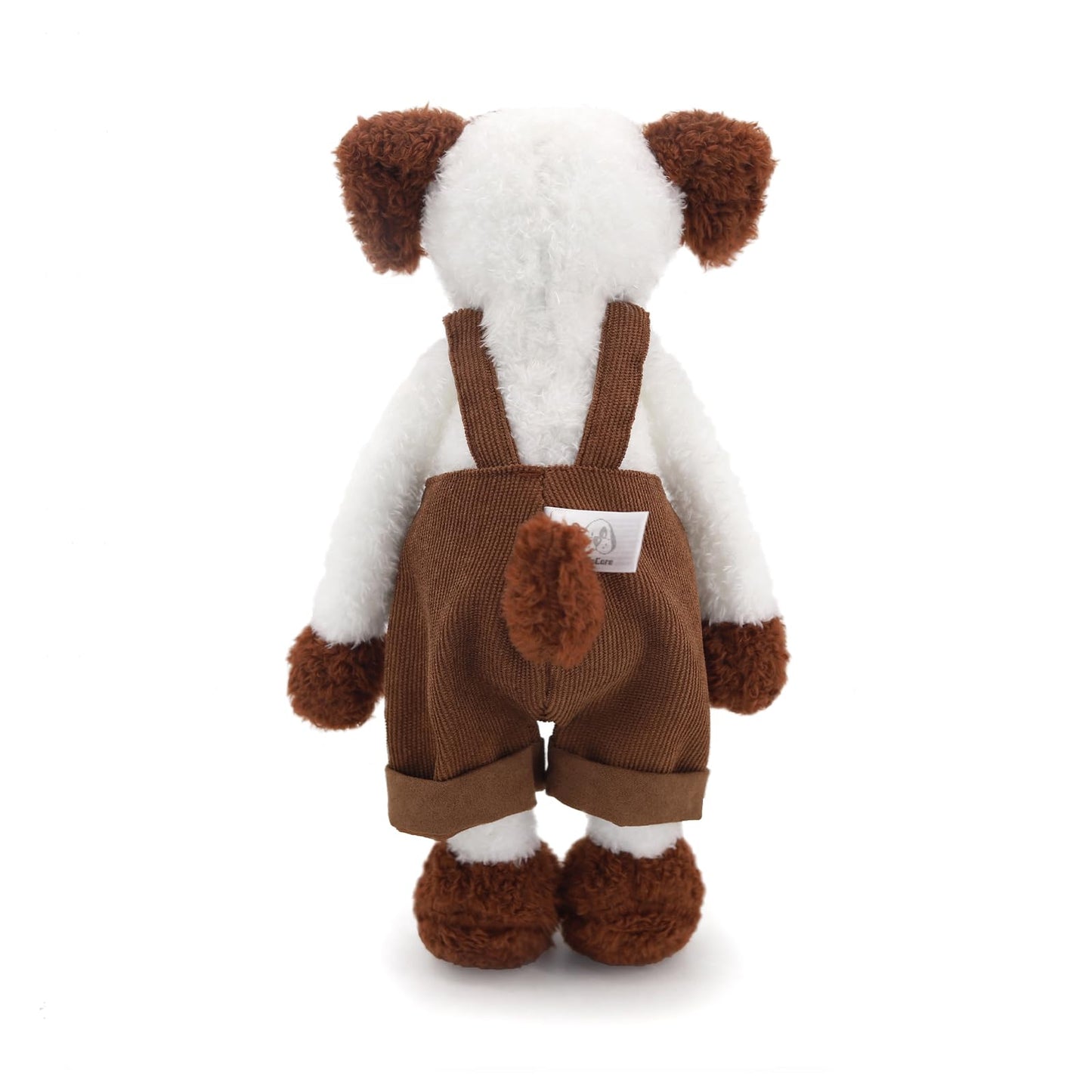 JamieCare 12" Irresistibly Soft Dog Plush Stuffed Animal Figure in Charming Corduroy Overalls - A Delightful Plush Collection Machine Washable Toys
