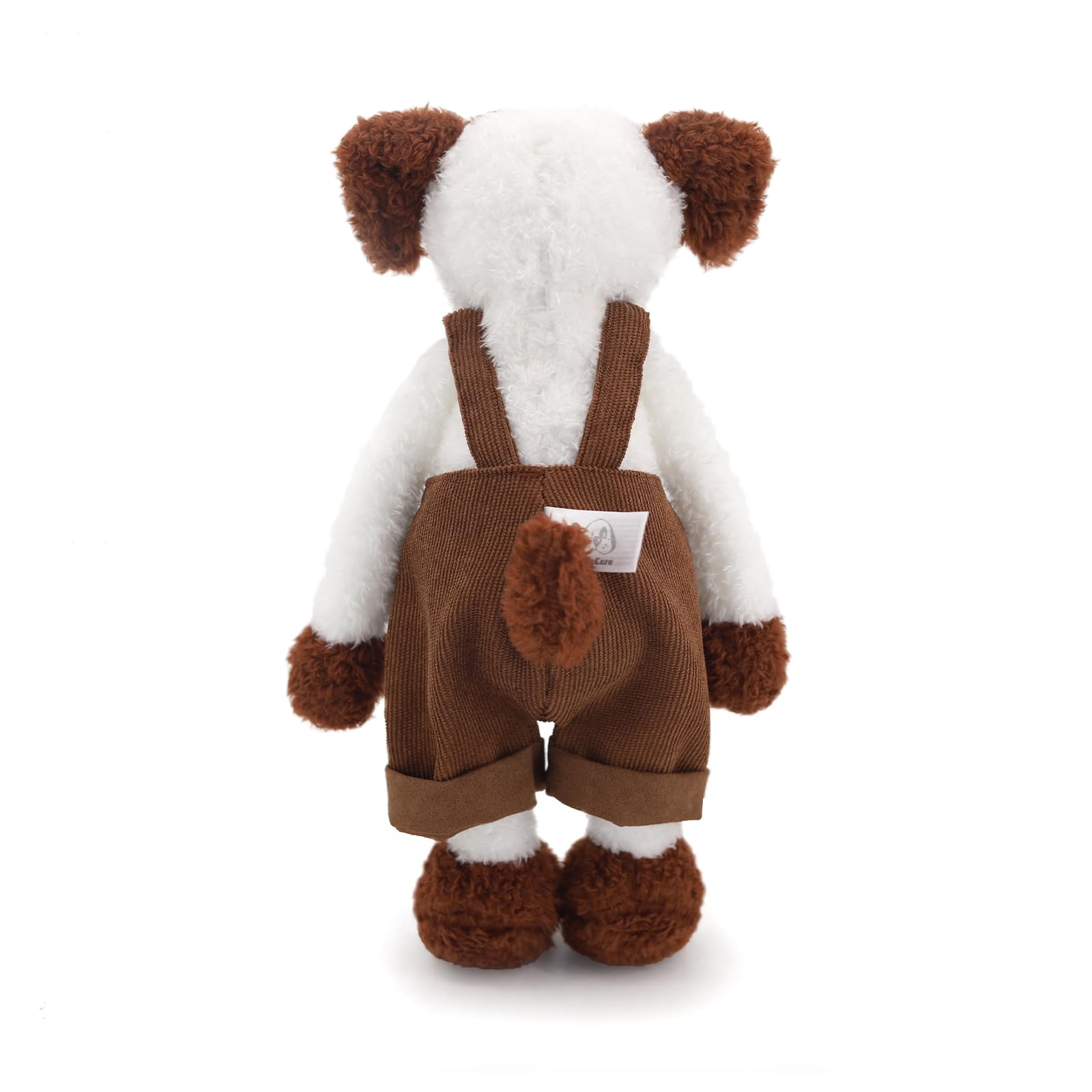 JamieCare 12" Irresistibly Soft Dog Plush Stuffed Animal Figure in Charming Corduroy Overalls - A Delightful Plush Collection Machine Washable Toys
