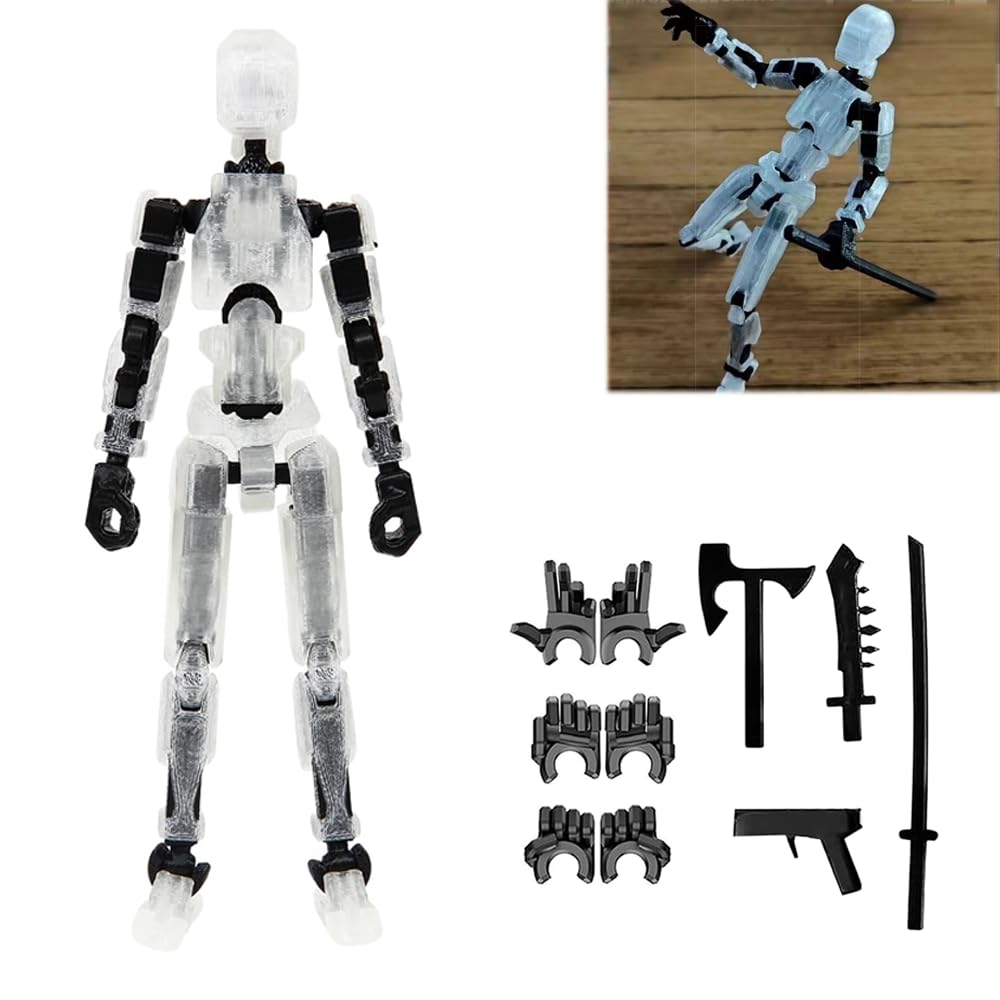 Dumwick Titan13 Action Figure, Lucky Robot 13 Action Figure,3D Printed Multi-Jointed Movable Action Figures,Dummy Robot 13 Figure Creative Gifts
