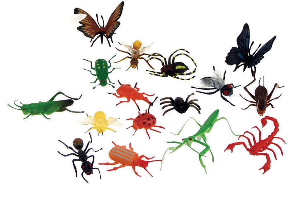 Plastic Bug Toys - 18 Colorful Giant Insect Figures - By Insect Lore